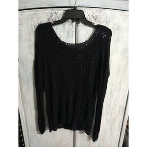 Lauren Ralph Lauren Netted Long Sleeve Sweater Xl Black